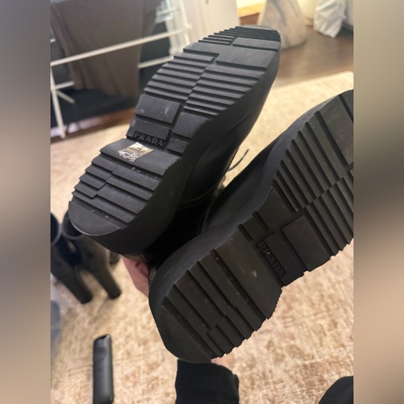 Prada Leather and Nylon Combat Boots - Picture 3 of 6